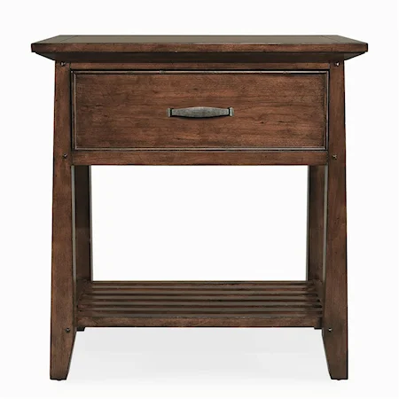 Nightstand With 1 Drawer and 1 Shelf